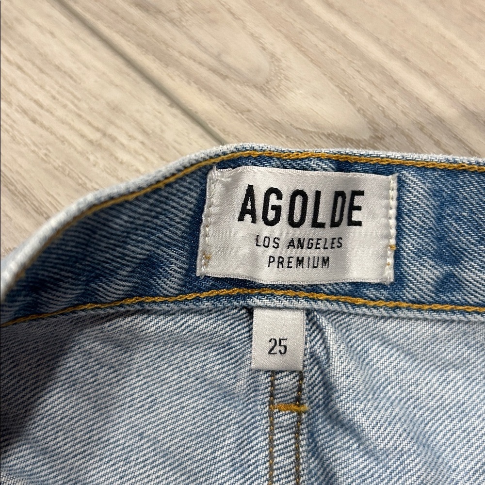 Agolde Frayed Light Blue Jean Shorts PARKER VINTAGE CUT OFF SHORT SWAPMEET Sz25 - Picture 2 of 12